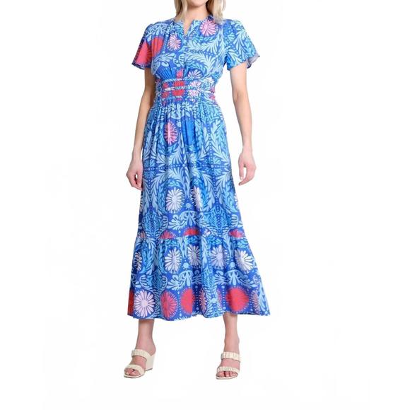 aureta studio corset denim cutout dress New Anthropologie Aureta Studio Corset Denim Cutout Dress $198 Medium 8/10  Blue